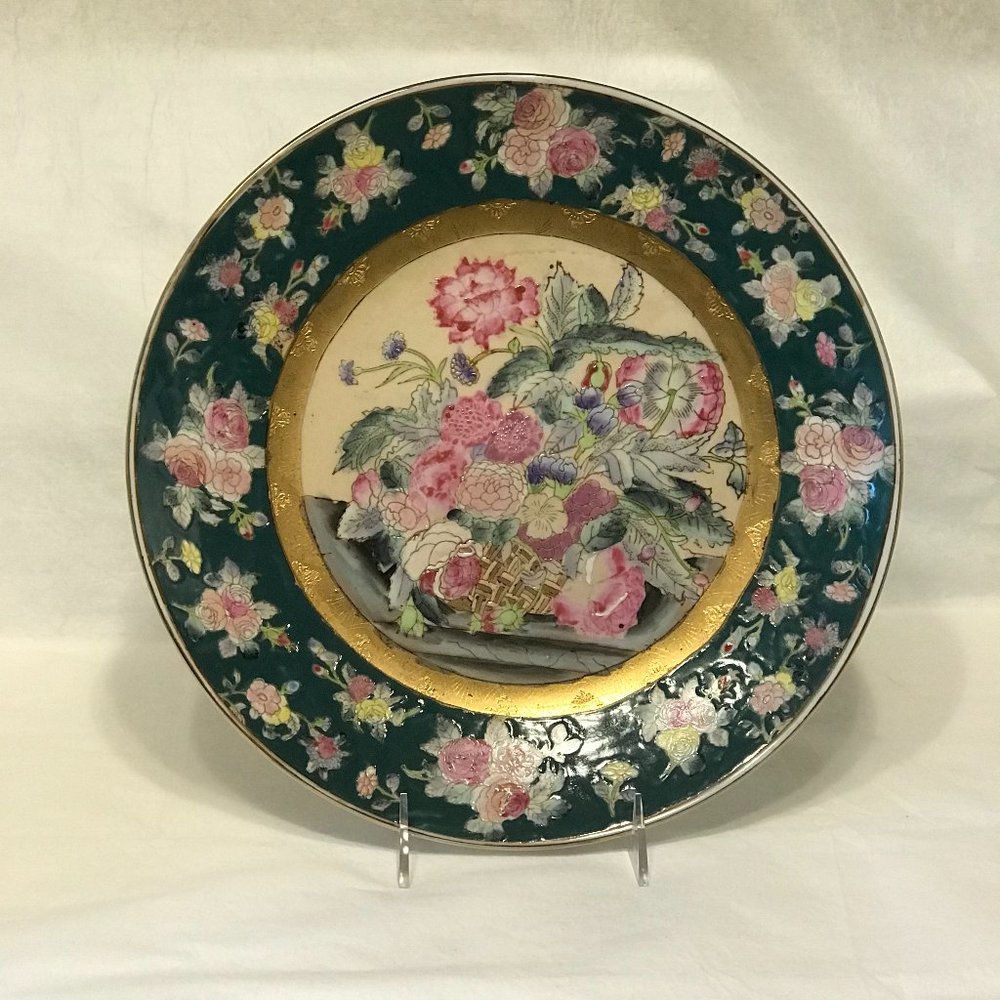 Vintage Hand Painted  H.F.P Macau Decorative Porcelain Plate